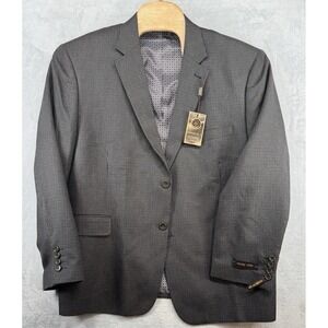 Pierre Loren Blazer Sport Coat Brown Taupe Houndstooth Men's Size 52R NWT